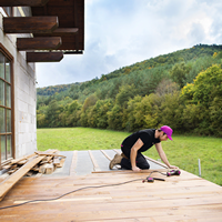 wooden terrace installation